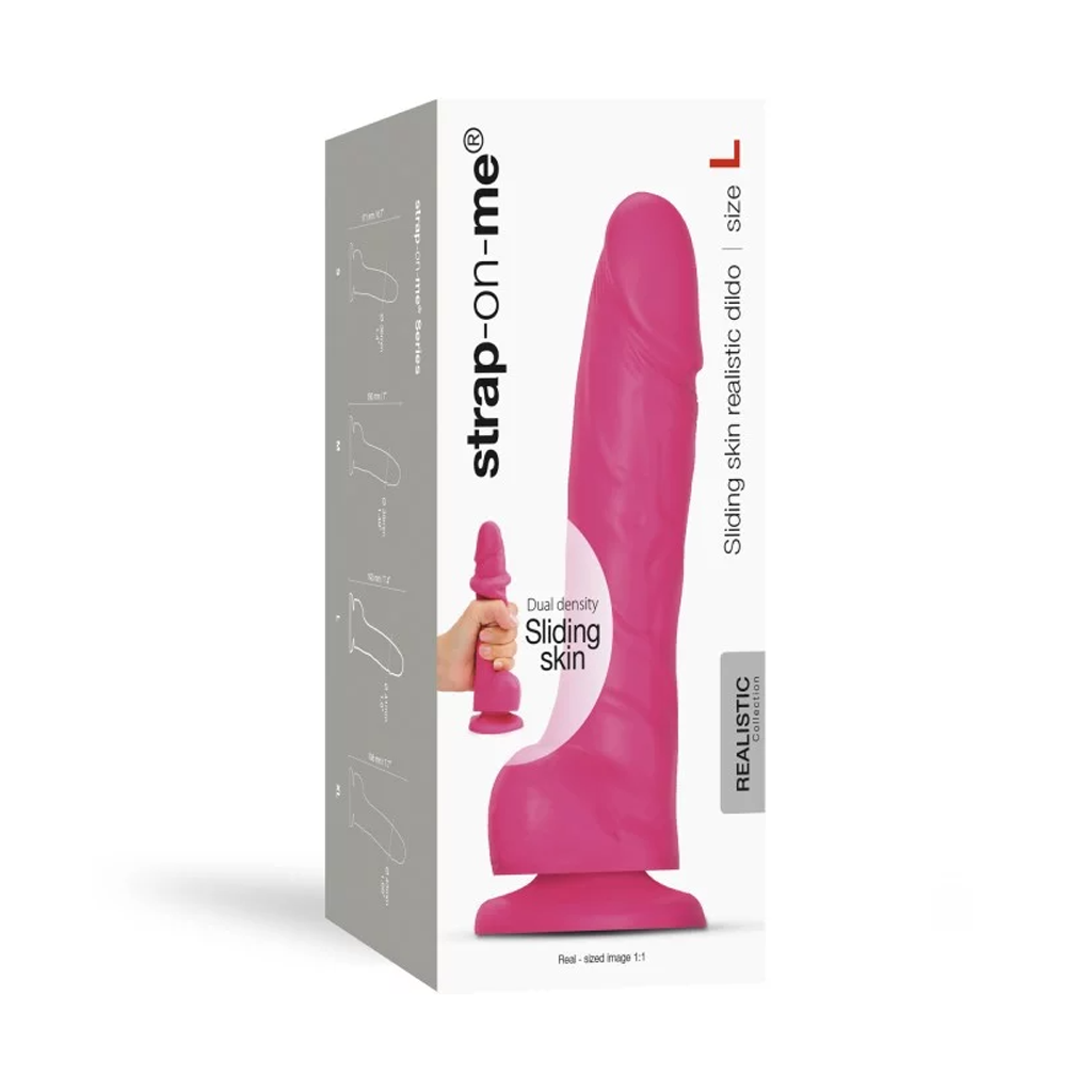 SLIDING SKIN REALISTIC personal massager FUCHSIA - L – Rechargeable, Discreet, Intimate Wellness Accessory – Quiet, Rechargeable, Waterproof, Couples & Solo Use, Discreet Intimate Wellness Accessory