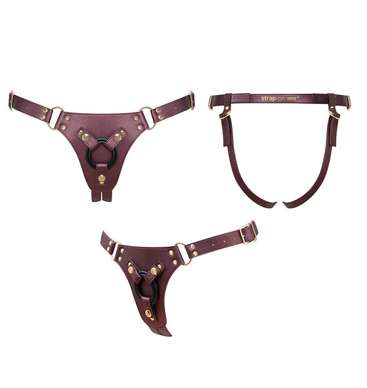 HARNESS SIMILI GENEROUS - ONE SIZE - AUBERGINE – Rechargeable, Discreet, Intimate Wellness Accessory – Quiet, Rechargeable, Waterproof, Couples & Solo Use, Discreet Intimate Wellness Accessory