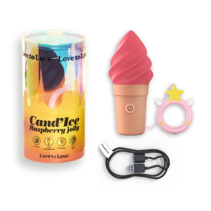 CAND'ICE - RASPBERRY JOLLY – Rechargeable, Discreet, Intimate Wellness Accessory – Quiet, Rechargeable, Waterproof, Couples & Solo Use, Discreet Intimate Wellness Accessory