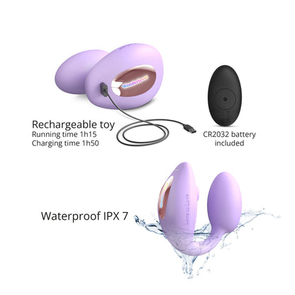 WONDERLOVER - VIVA MAUVE – Rechargeable, Discreet, Intimate Wellness Accessory – Quiet, Rechargeable, Waterproof, Couples & Solo Use, Discreet Intimate Wellness Accessory