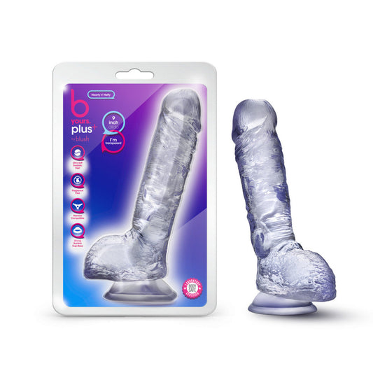 B Yours Plus - Hearty n’ Hefty - Clear – Rechargeable, Discreet, Intimate Wellness Accessory – Quiet, Rechargeable, Waterproof, Couples & Solo Use, Discreet Intimate Wellness Accessory