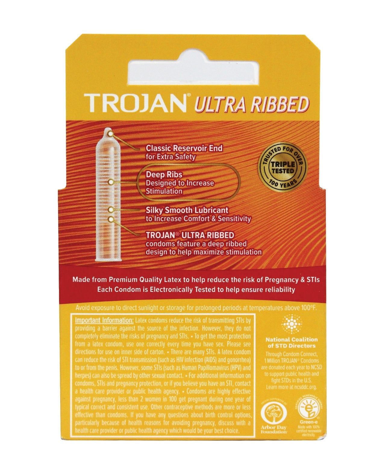 Trojan Ultra Ribbed Box 3 – Rechargeable, Discreet, Intimate Wellness Accessory – Quiet, Rechargeable, Waterproof, Couples & Solo Use, Discreet Intimate Wellness Accessory