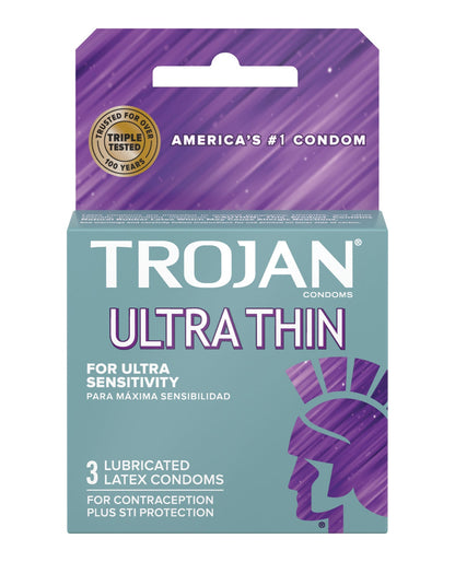 Trojan Ultra Thin Box 3 – Rechargeable, Discreet, Intimate Wellness Accessory – Quiet, Rechargeable, Waterproof, Couples & Solo Use, Discreet Intimate Wellness Accessory