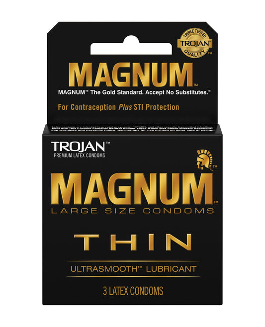 Trojan Magnum Thin Box 3 – Rechargeable, Discreet, Intimate Wellness Accessory – Quiet, Rechargeable, Waterproof, Couples & Solo Use, Discreet Intimate Wellness Accessory