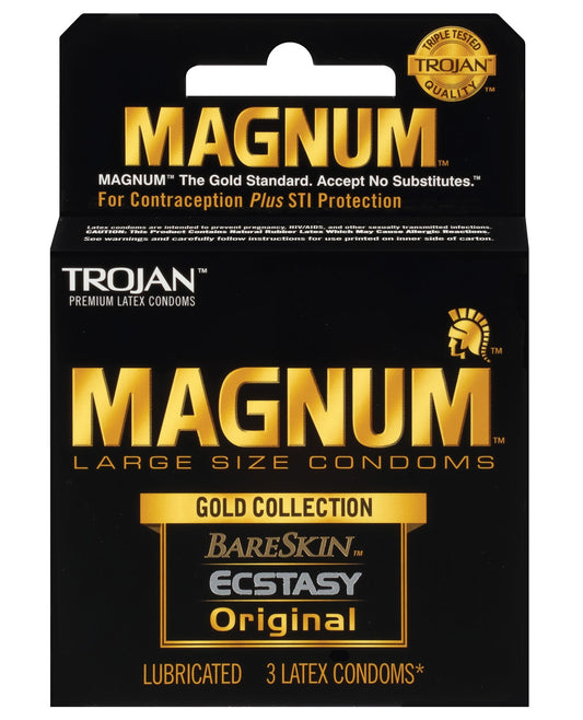 Trojan Magnum Gold Collection Box 3 – Rechargeable, Discreet, Intimate Wellness Accessory – Quiet, Rechargeable, Waterproof, Couples & Solo Use, Discreet Intimate Wellness Accessory