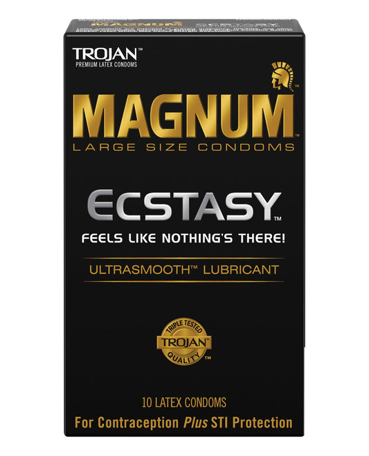 Trojan Magnum Ecstasy Box 10 – Rechargeable, Discreet, Intimate Wellness Accessory – Quiet, Rechargeable, Waterproof, Couples & Solo Use, Discreet Intimate Wellness Accessory