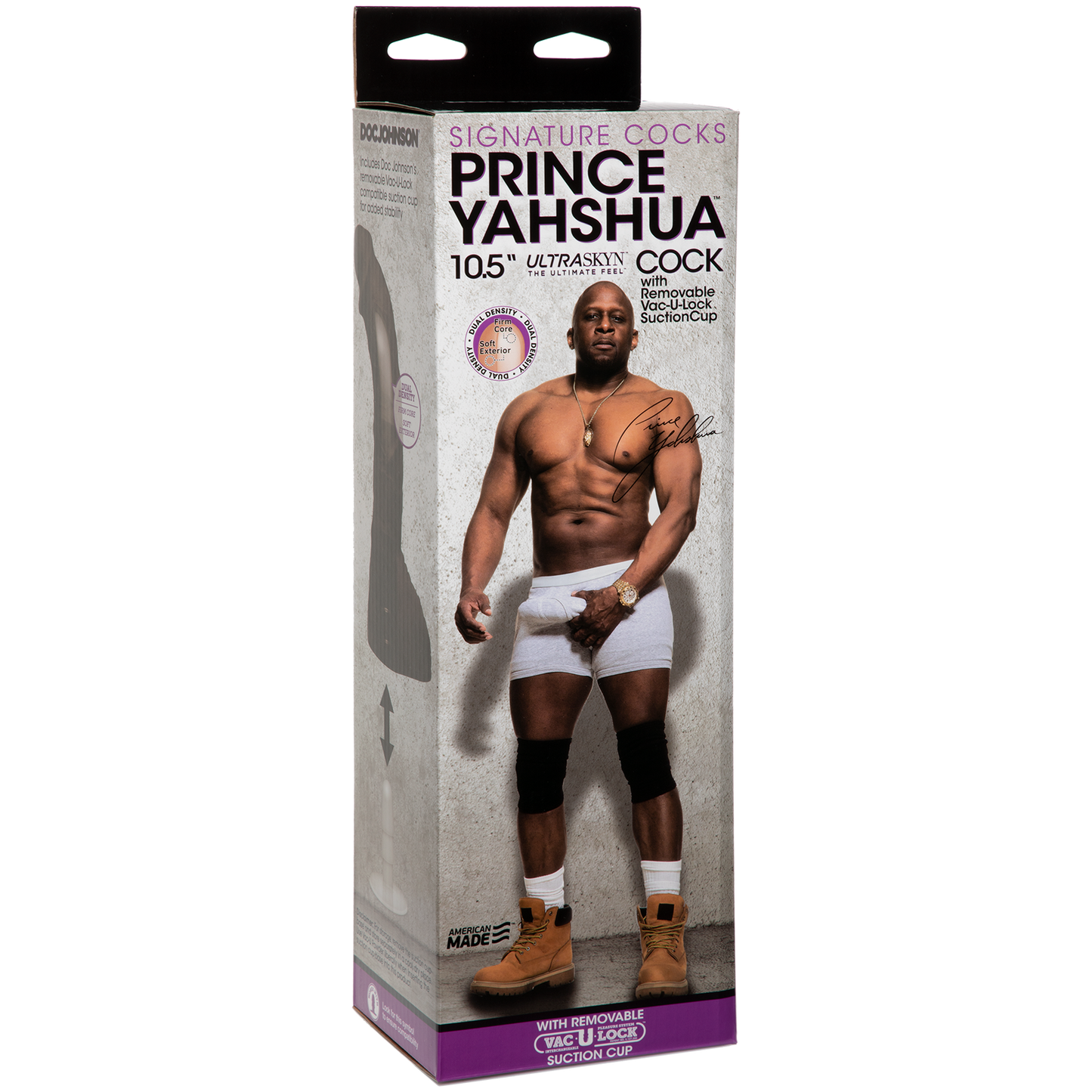 SIGNATURE  COCKS — PRINCE YASHUA — 1  WITH REMOVABLE VAC—U—LOCK SUCTION C – Rechargeable, Discreet, Intimate Wellness Accessory – Quiet, Rechargeable, Waterproof, Couples & Solo Use, Discreet Intimate Wellness Accessory