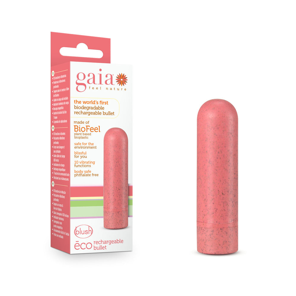 Gaia - Eco Rechargeable Bullet - Coral – Rechargeable, Discreet, Intimate Wellness Accessory – Quiet, Rechargeable, Waterproof, Couples & Solo Use, Discreet Intimate Wellness Accessory