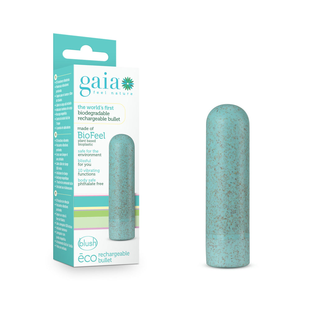 Gaia - Eco Rechargeable Bullet - Aqua – Rechargeable, Discreet, Intimate Wellness Accessory – Quiet, Rechargeable, Waterproof, Couples & Solo Use, Discreet Intimate Wellness Accessory