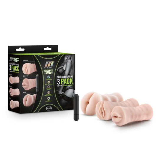 3pk Self Lubricating Vibrating Strokers – Rechargeable, Discreet, Intimate Wellness Accessory – Quiet, Rechargeable, Waterproof, Couples & Solo Use, Discreet Intimate Wellness Accessory