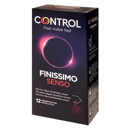 Condoms Control Finissimo Senso (12 uds) – Rechargeable, Discreet, Intimate Wellness Accessory – Quiet, Rechargeable, Waterproof, Couples & Solo Use, Discreet Intimate Wellness Accessory