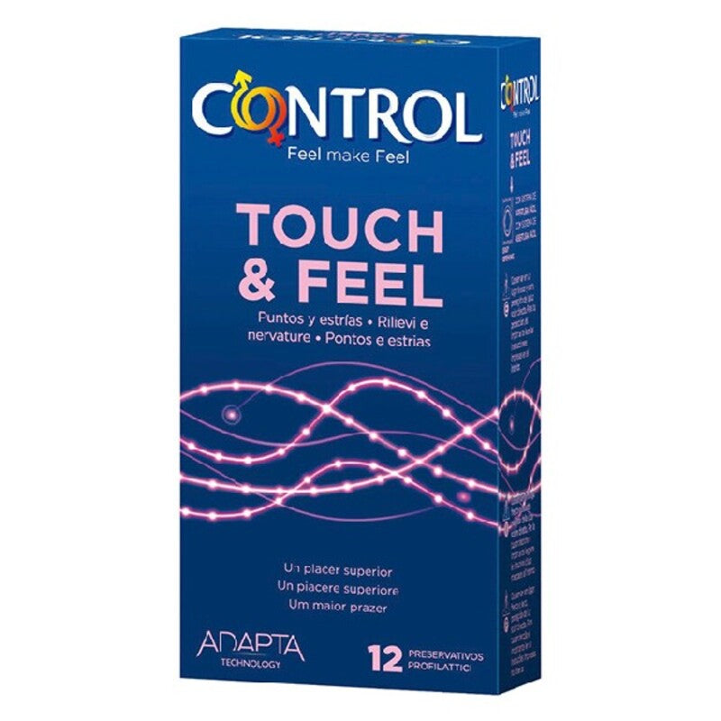Condoms Touch and Feel Control (12 uds) – Rechargeable, Discreet, Intimate Wellness Accessory – Quiet, Rechargeable, Waterproof, Couples & Solo Use, Discreet Intimate Wellness Accessory