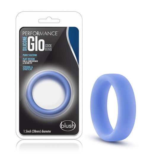 Performance Silicone Glo CRing-Blue Glow – Rechargeable, Discreet, Intimate Wellness Accessory – Quiet, Rechargeable, Waterproof, Couples & Solo Use, Discreet Intimate Wellness Accessory