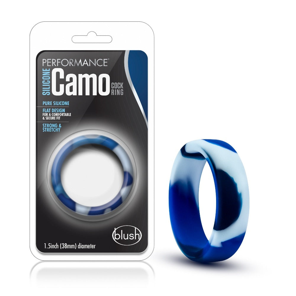 Performance Silic Camo C Ring -Blue Camo – Rechargeable, Discreet, Intimate Wellness Accessory – Quiet, Rechargeable, Waterproof, Couples & Solo Use, Discreet Intimate Wellness Accessory