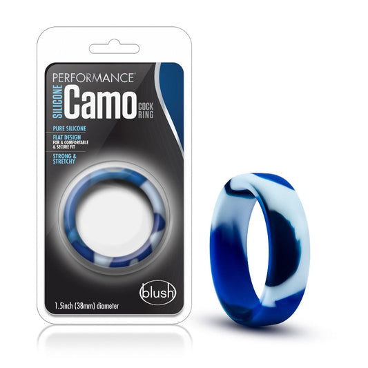 Performance Silic Camo C Ring -Blue Camo – Rechargeable, Discreet, Intimate Wellness Accessory – Quiet, Rechargeable, Waterproof, Couples & Solo Use, Discreet Intimate Wellness Accessory