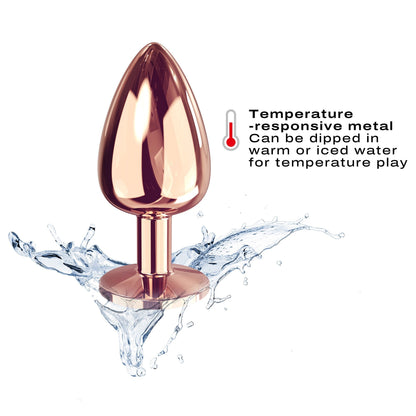 Diamond Plug Rose Gold Large – Rechargeable, Discreet, Intimate Wellness Accessory – Quiet, Rechargeable, Waterproof, Couples & Solo Use, Discreet Intimate Wellness Accessory