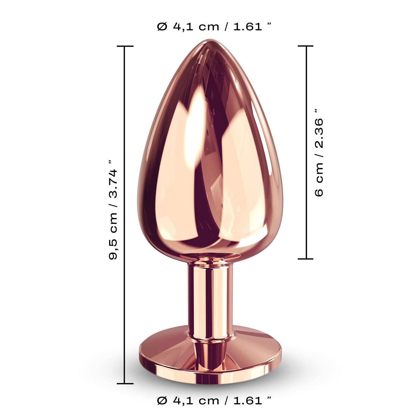 Diamond Plug Rose Gold Large – Rechargeable, Discreet, Intimate Wellness Accessory – Quiet, Rechargeable, Waterproof, Couples & Solo Use, Discreet Intimate Wellness Accessory