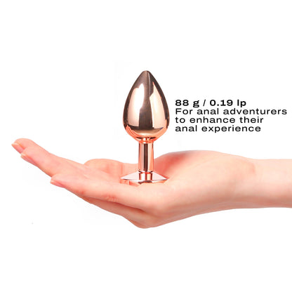 Diamond Plug Rose Gold Medium – Rechargeable, Discreet, Intimate Wellness Accessory – Quiet, Rechargeable, Waterproof, Couples & Solo Use, Discreet Intimate Wellness Accessory