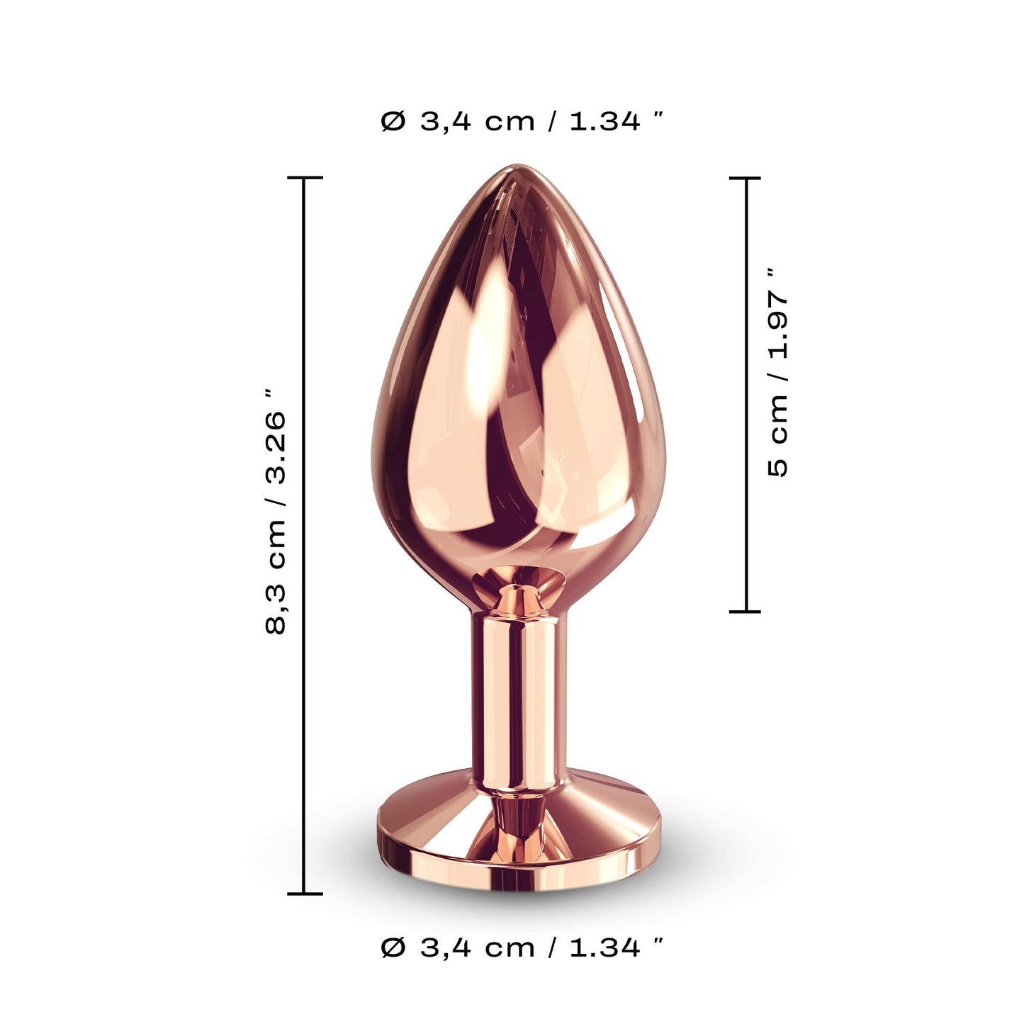 Diamond Plug Rose Gold Medium – Rechargeable, Discreet, Intimate Wellness Accessory – Quiet, Rechargeable, Waterproof, Couples & Solo Use, Discreet Intimate Wellness Accessory