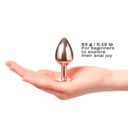 Diamond Plug Rose Gold Small – Rechargeable, Discreet, Intimate Wellness Accessory – Quiet, Rechargeable, Waterproof, Couples & Solo Use, Discreet Intimate Wellness Accessory