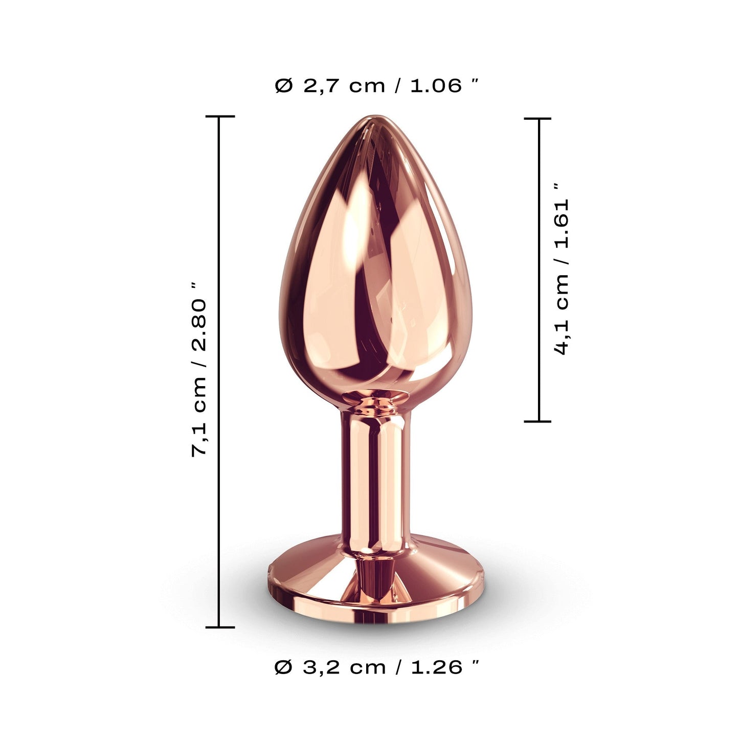 Diamond Plug Rose Gold Small – Rechargeable, Discreet, Intimate Wellness Accessory – Quiet, Rechargeable, Waterproof, Couples & Solo Use, Discreet Intimate Wellness Accessory