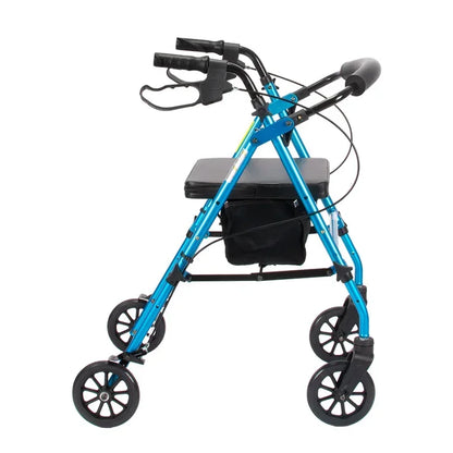 Multifunctional walker for elderly, four-wheel rollator with seat, adult pushcart mobility aid, senior walking support
