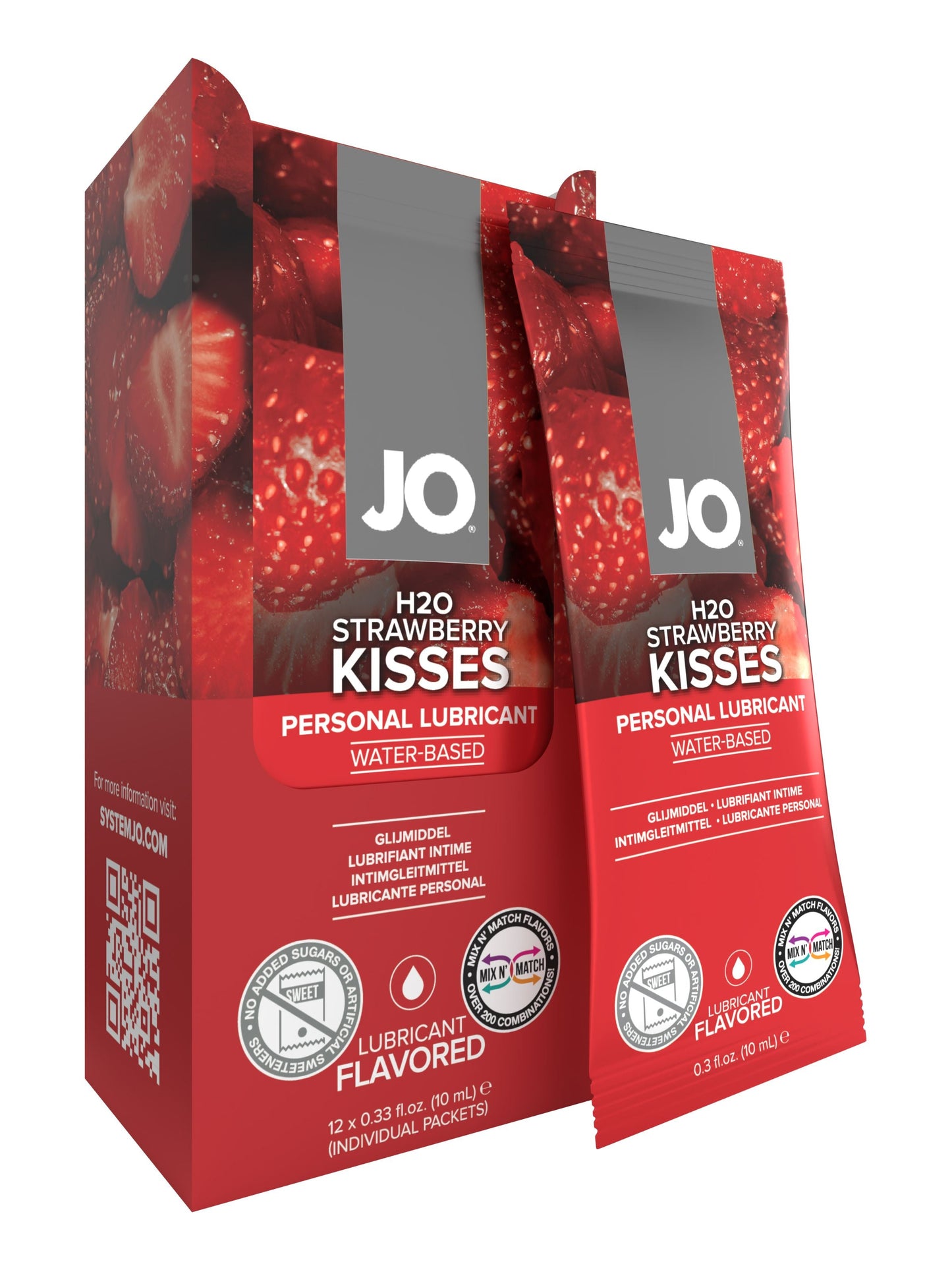 JO H2O Foil Display Box - Strawberry - Lubricant 0.34 floz / 10 mL – Rechargeable, Discreet, Intimate Wellness Accessory – Quiet, Rechargeable, Waterproof, Couples & Solo Use, Discreet Intimate Wellness Accessory