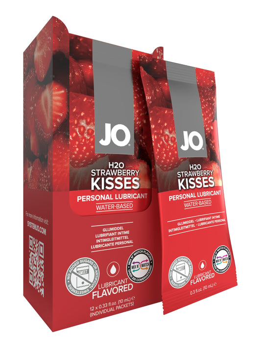 JO H2O Foil Display Box - Strawberry - Lubricant 0.34 floz / 10 mL – Rechargeable, Discreet, Intimate Wellness Accessory – Quiet, Rechargeable, Waterproof, Couples & Solo Use, Discreet Intimate Wellness Accessory