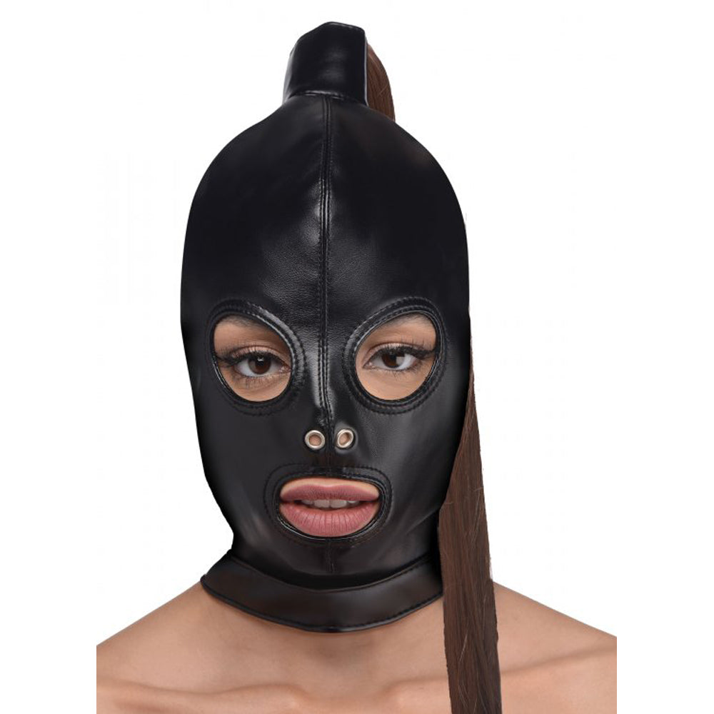 Ponytail playful restraint Hood w 20" Brunette – Rechargeable, Discreet, Intimate Wellness Accessory – Quiet, Rechargeable, Waterproof, Couples & Solo Use, Discreet Intimate Wellness Accessory