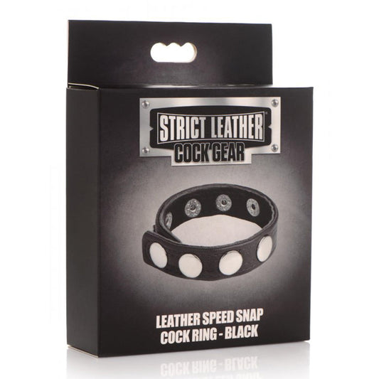 Leather Speed Snap male Ring - Black – Rechargeable, Discreet, Intimate Wellness Accessory – Quiet, Rechargeable, Waterproof, Couples & Solo Use, Discreet Intimate Wellness Accessory