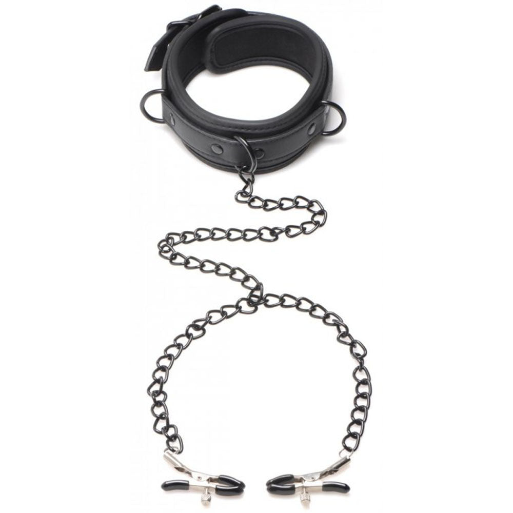 Collared Temptress Collar/Nipple Clamps – Rechargeable, Discreet, Intimate Wellness Accessory – Quiet, Rechargeable, Waterproof, Couples & Solo Use, Discreet Intimate Wellness Accessory