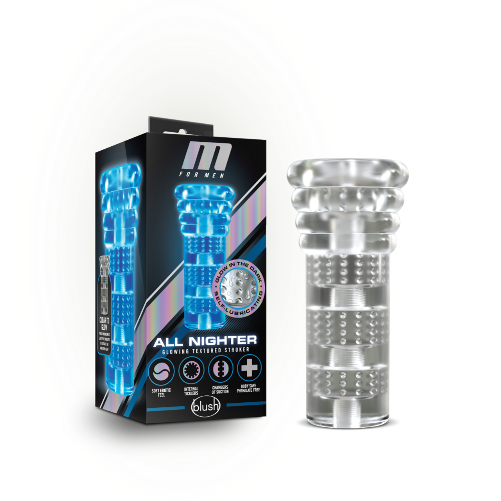 M for Men Soft and Wet All Nighter Clear – Rechargeable, Discreet, Intimate Wellness Accessory – Quiet, Rechargeable, Waterproof, Couples & Solo Use, Discreet Intimate Wellness Accessory