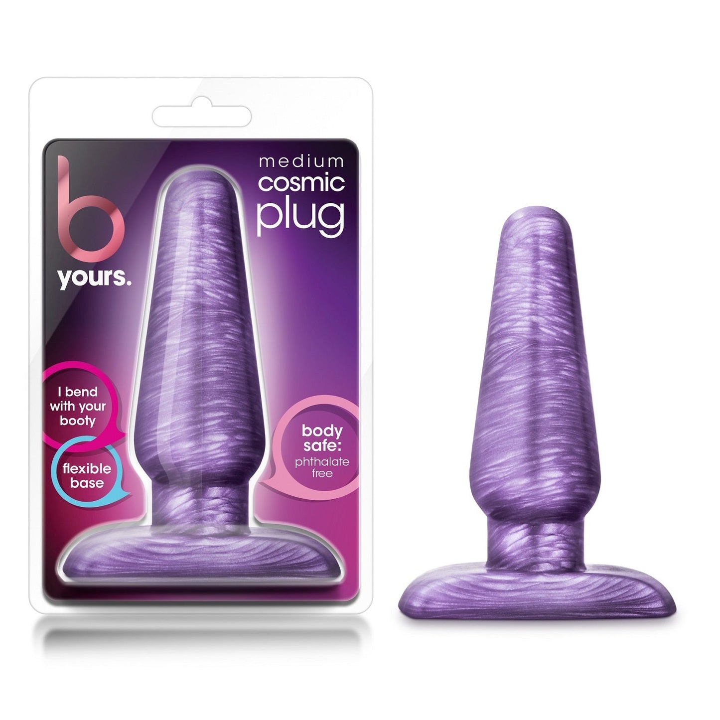 B Yours Med Cosmic Plug -Purple – Rechargeable, Discreet, Intimate Wellness Accessory – Quiet, Rechargeable, Waterproof, Couples & Solo Use, Discreet Intimate Wellness Accessory