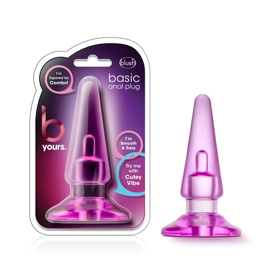 B Yours Basic backdoor Plug - Pink – Rechargeable, Discreet, Intimate Wellness Accessory – Quiet, Rechargeable, Waterproof, Couples & Solo Use, Discreet Intimate Wellness Accessory
