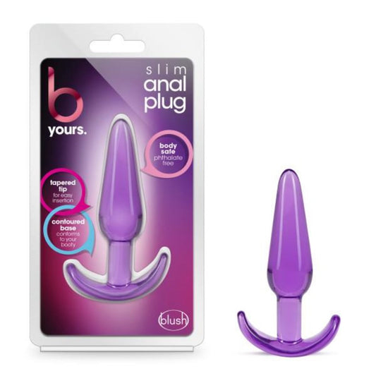 B Yours Slim backdoor Plug - Purple – Rechargeable, Discreet, Intimate Wellness Accessory – Quiet, Rechargeable, Waterproof, Couples & Solo Use, Discreet Intimate Wellness Accessory