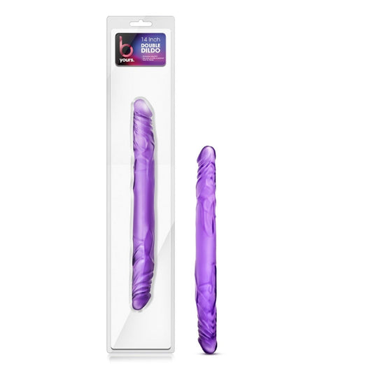 B Yours 14" Double personal massager - Purple – Rechargeable, Discreet, Intimate Wellness Accessory – Quiet, Rechargeable, Waterproof, Couples & Solo Use, Discreet Intimate Wellness Accessory