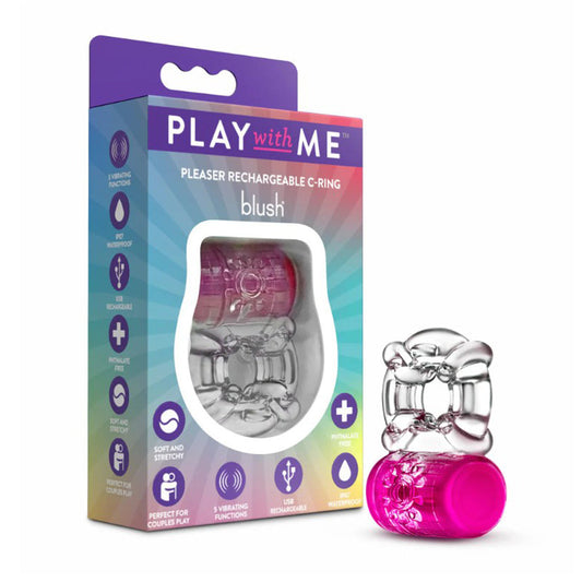 Play With Me Pleaser Rechargeable C-Ring – Rechargeable, Discreet, Intimate Wellness Accessory – Quiet, Rechargeable, Waterproof, Couples & Solo Use, Discreet Intimate Wellness Accessory