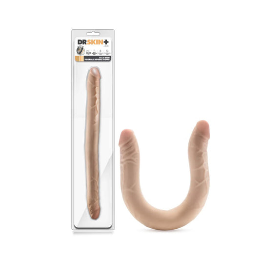 Dr. Skin Plus 16.5” Posable Double Dong – Rechargeable, Discreet, Intimate Wellness Accessory – Quiet, Rechargeable, Waterproof, Couples & Solo Use, Discreet Intimate Wellness Accessory