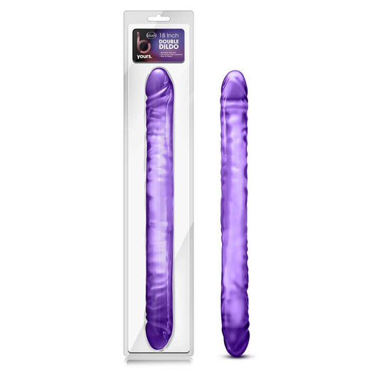 B Yours 18" Double personal massager - Purple – Rechargeable, Discreet, Intimate Wellness Accessory – Quiet, Rechargeable, Waterproof, Couples & Solo Use, Discreet Intimate Wellness Accessory