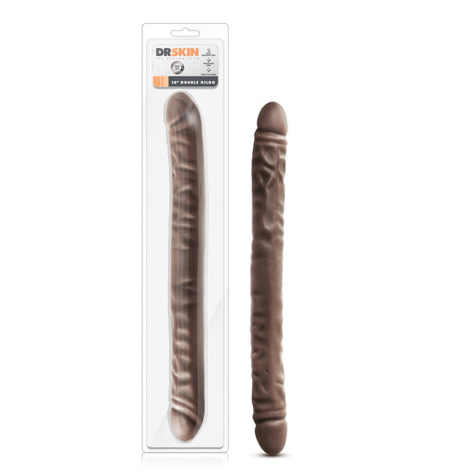 Dr Skin 18" Double personal massager - Chocolate – Rechargeable, Discreet, Intimate Wellness Accessory – Quiet, Rechargeable, Waterproof, Couples & Solo Use, Discreet Intimate Wellness Accessory