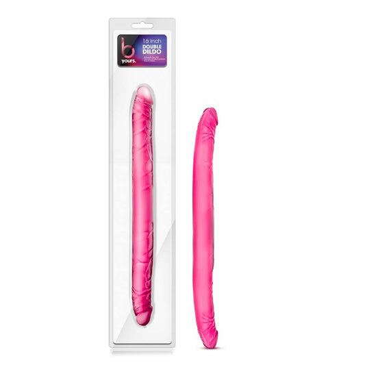 B Yours 16" Double personal massager - Pink – Rechargeable, Discreet, Intimate Wellness Accessory – Quiet, Rechargeable, Waterproof, Couples & Solo Use, Discreet Intimate Wellness Accessory