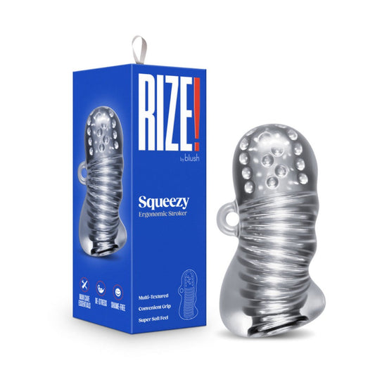 Rize - Squeezy - Clear – Rechargeable, Discreet, Intimate Wellness Accessory – Quiet, Rechargeable, Waterproof, Couples & Solo Use, Discreet Intimate Wellness Accessory