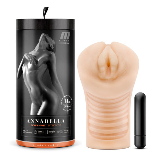 M Elite Soft and Wet - Annabella - Beige – Rechargeable, Discreet, Intimate Wellness Accessory – Quiet, Rechargeable, Waterproof, Couples & Solo Use, Discreet Intimate Wellness Accessory