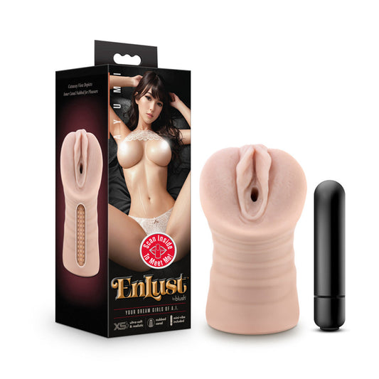 EnLust Ayumi - Vibrating Stroker - Beige – Rechargeable, Discreet, Intimate Wellness Accessory – Quiet, Rechargeable, Waterproof, Couples & Solo Use, Discreet Intimate Wellness Accessory