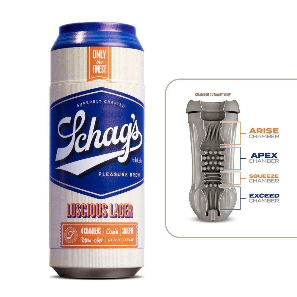 Schag's Beer Stroker - Luscious Lager * – Rechargeable, Discreet, Intimate Wellness Accessory – Quiet, Rechargeable, Waterproof, Couples & Solo Use, Discreet Intimate Wellness Accessory