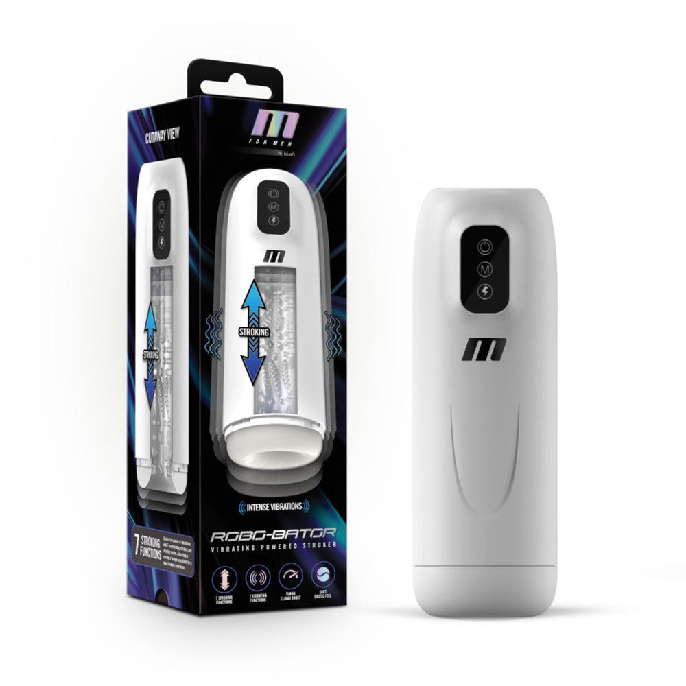 M for Men Robo-Bator Turbo Boost - White – Rechargeable, Discreet, Intimate Wellness Accessory – Quiet, Rechargeable, Waterproof, Couples & Solo Use, Discreet Intimate Wellness Accessory
