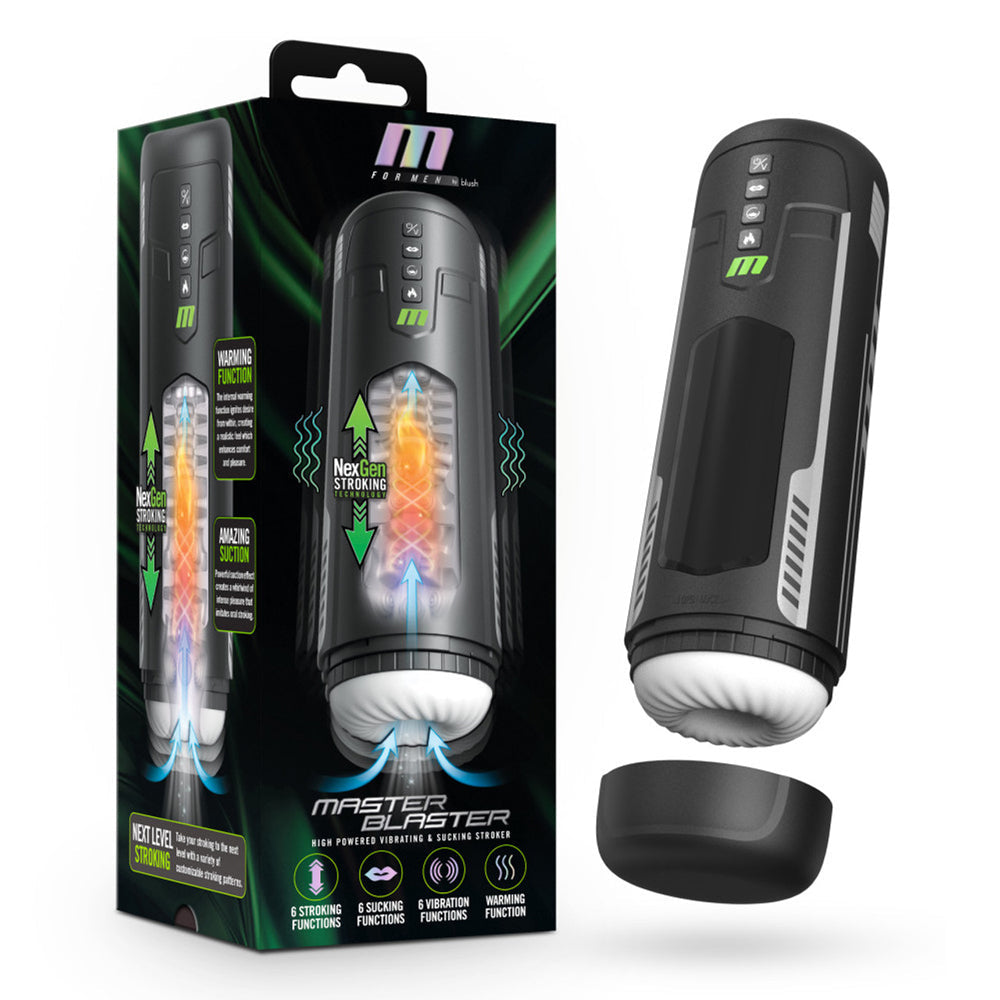 M for Men - Master Blaster - Black – Rechargeable, Discreet, Intimate Wellness Accessory – Quiet, Rechargeable, Waterproof, Couples & Solo Use, Discreet Intimate Wellness Accessory