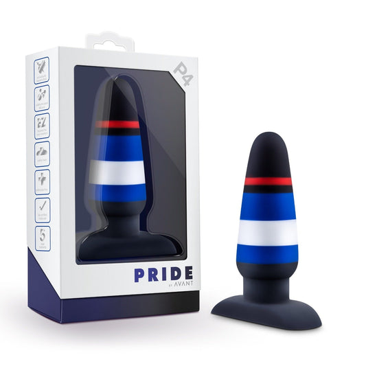 Avant Pride P4 Power Play- Blu/Red/Wht* – Rechargeable, Discreet, Intimate Wellness Accessory – Quiet, Rechargeable, Waterproof, Couples & Solo Use, Discreet Intimate Wellness Accessory