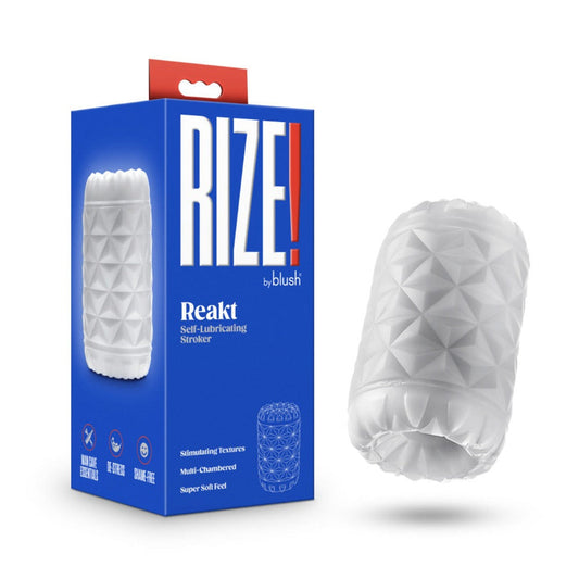 Rize - Reakt - Self-Lubricating Stroker – Rechargeable, Discreet, Intimate Wellness Accessory – Quiet, Rechargeable, Waterproof, Couples & Solo Use, Discreet Intimate Wellness Accessory