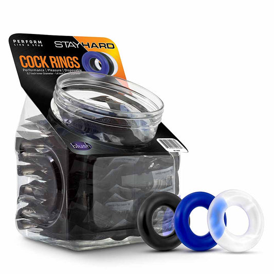 Stay Hard Donut Rings - 50 pc Display – Rechargeable, Discreet, Intimate Wellness Accessory – Quiet, Rechargeable, Waterproof, Couples & Solo Use, Discreet Intimate Wellness Accessory